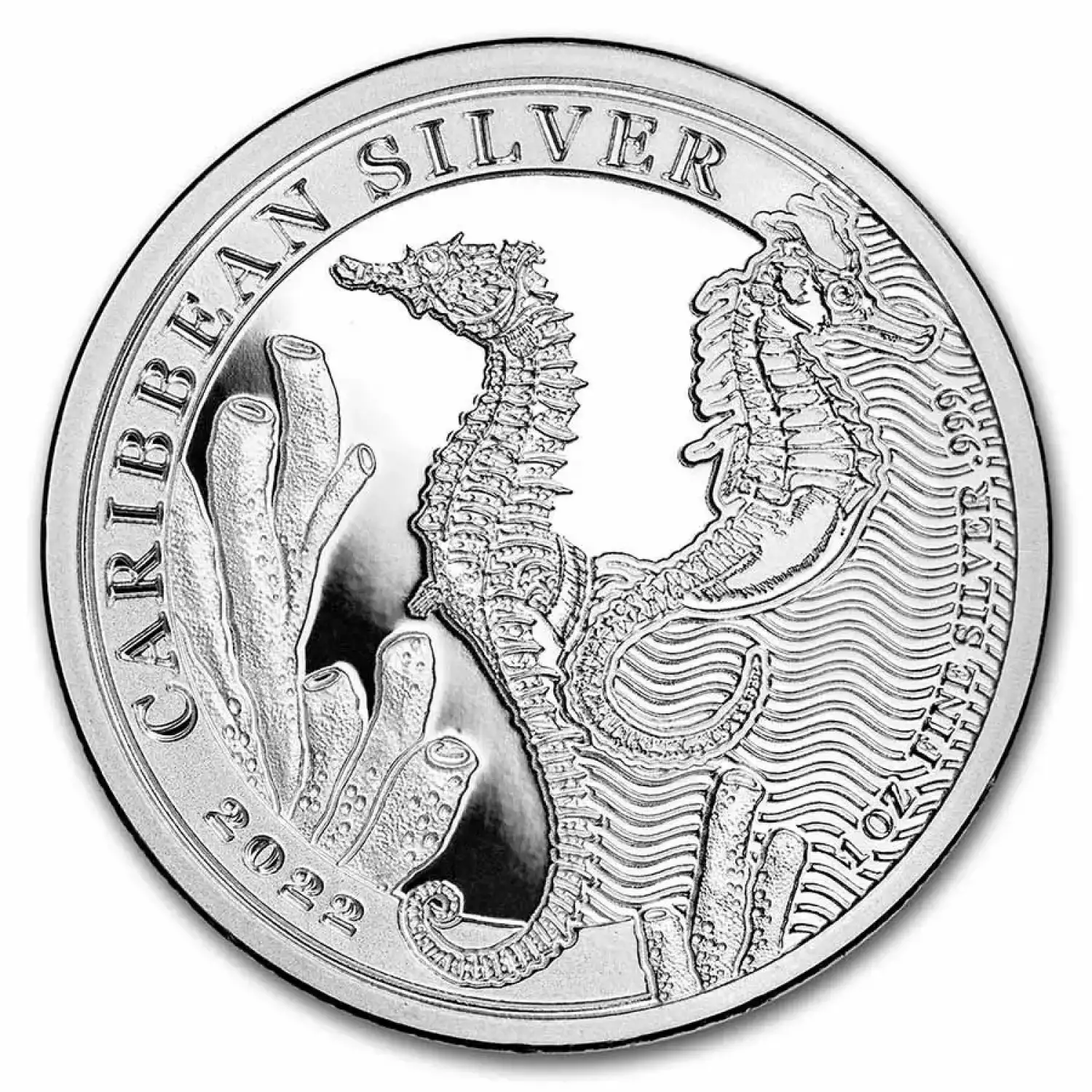 2022 Barbados 1 oz Silver Caribbean Seahorse Coin (2)
