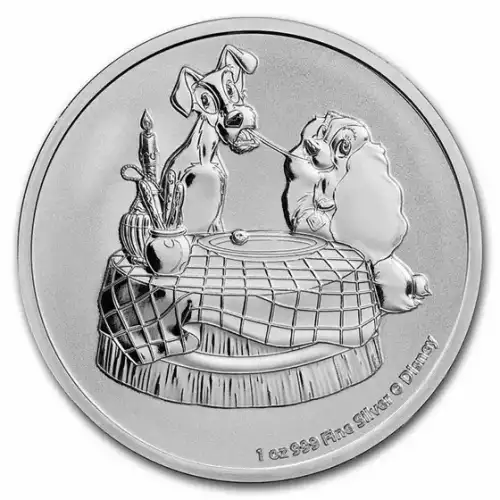 2022 Niue 1oz Silver Disney's Lady & The Tramp